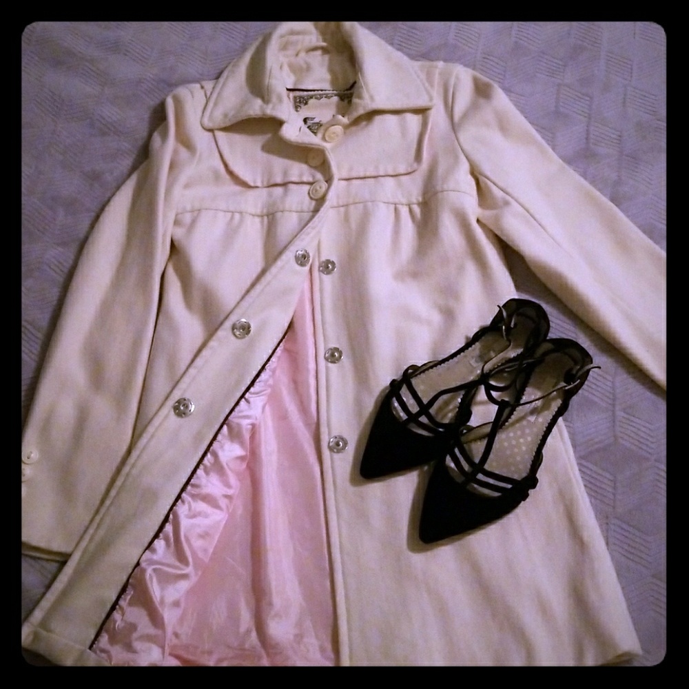 Ivory Wool Pea Coat
